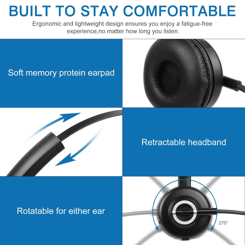 Comfortable Bluetooth Headset, - Wireless Headset with Microphone, Wireless Cell Phone Headset with Noise Isolation Mic Charging Base Mute Function for Oppo  Pro With Charging Dock