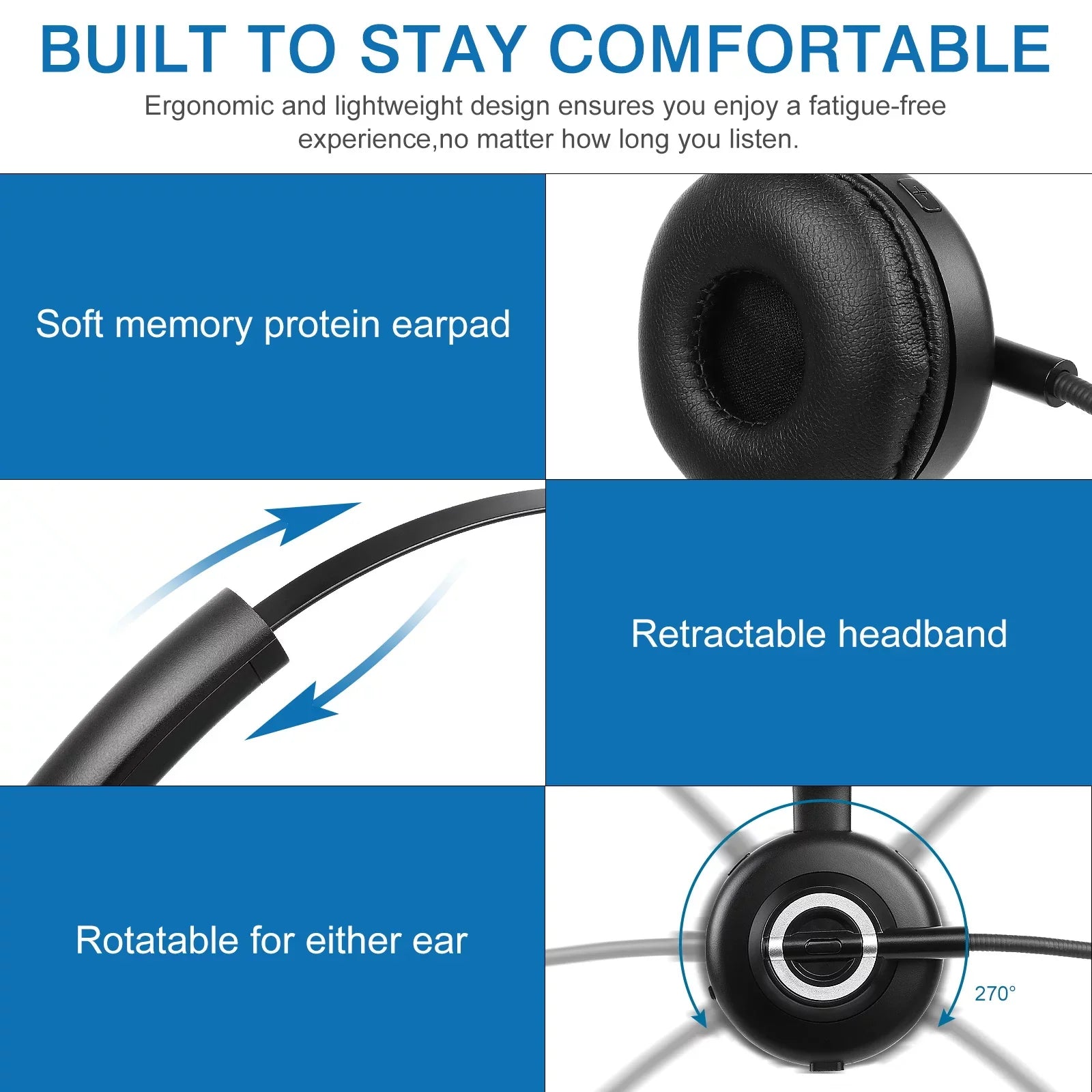 Comfortable Bluetooth Headset, - Wireless Headset with Microphone, Wireless Cell Phone Headset with Noise Isolation Mic Charging Base Mute Function for Oppo  Pro With Charging Dock