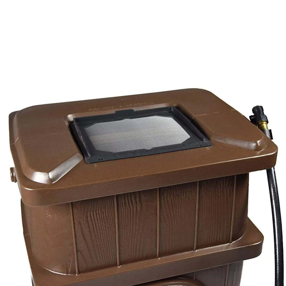 Outdoor 45 Gal Wood Grain Rain Water Catcher Barrel, Brown (2 Pack)