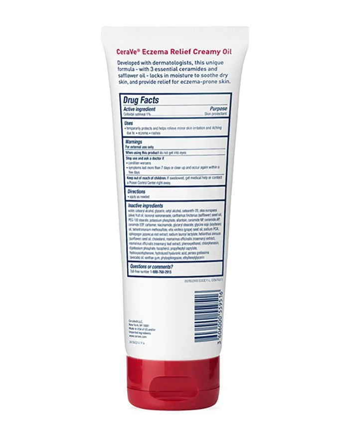 Cerave Eczema Relief Creamy Oil Oatmeal Skin Protectant, 8 Fl. Oz. - Pack of 5