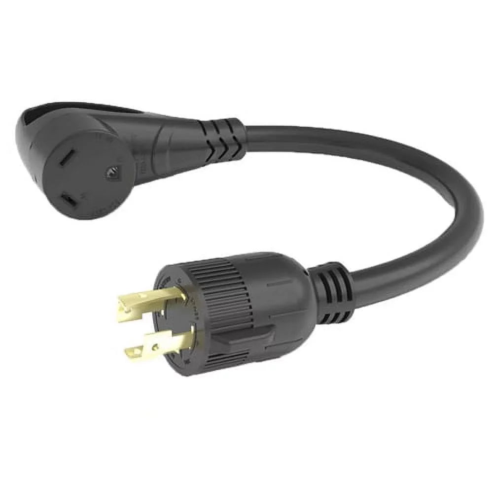 Furrion - Pigtail Adapter 30A Blade Female To 30A 4-Prong Male With  Indicator