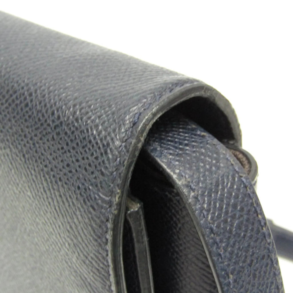 Pre-Owned Salvatore Ferragamo Vara -21 0011 Women's Leather Shoulder Bag Navy (Good)