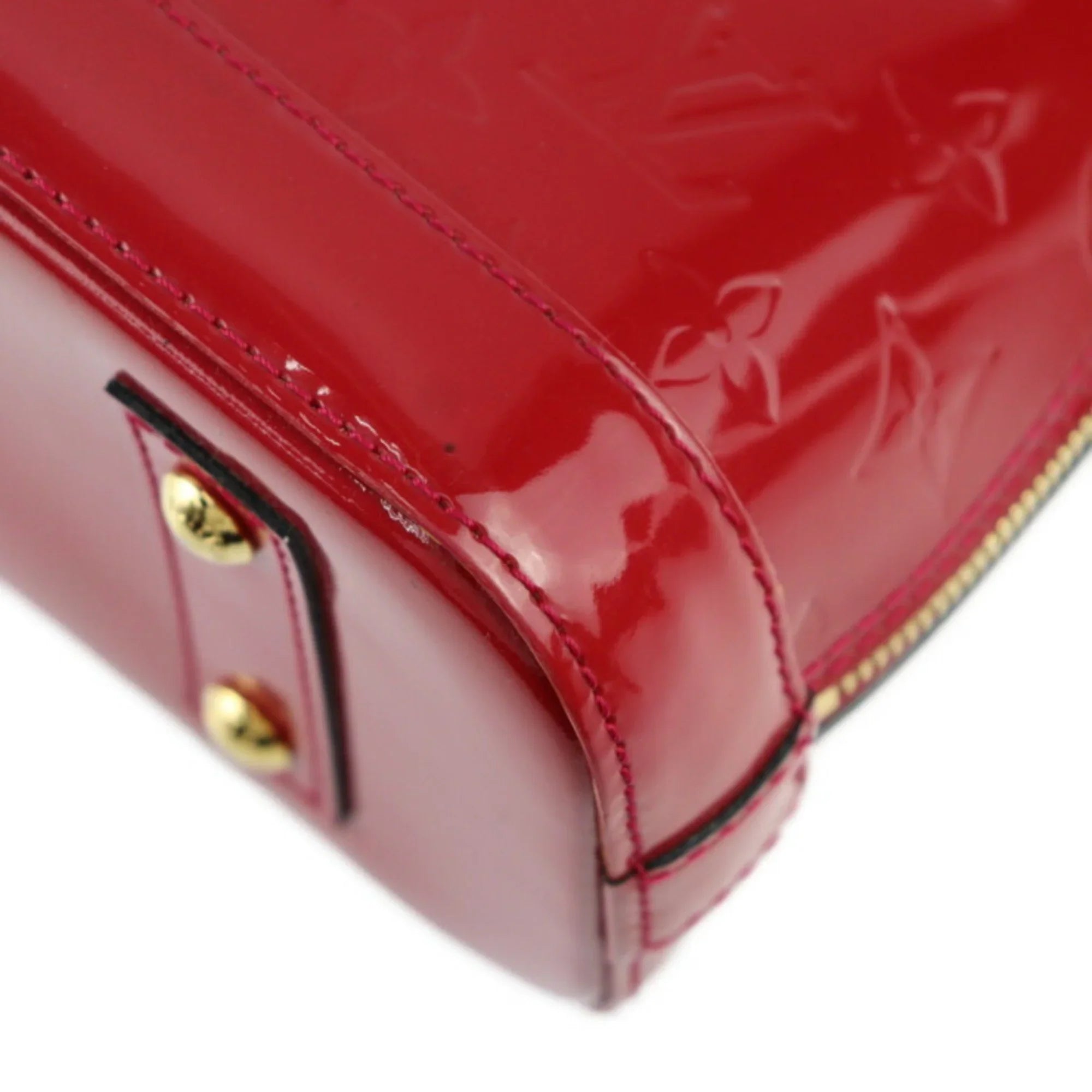 Pre-Owned   Alma  Handbag  Monogram Vernis Pomme d'Amour Gold Hardware 2WAY Shoulder Bag Crossbody Vuitton (Like New)