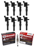 Set of 8  Ignition Coils & 8 Motorcraft Brand Spark Plugs Compatible with 2004-2008 Ford  Expedition  Super Duty  Super Duty 5.4L  Replacement for