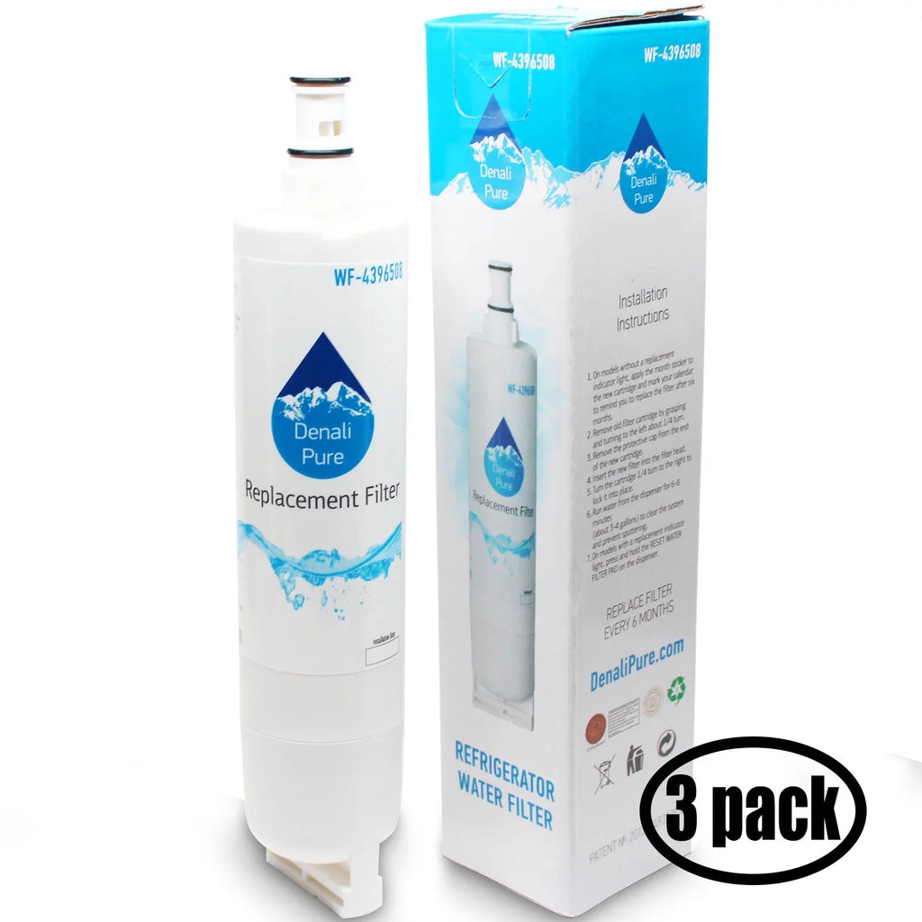 3-Pack Replacement for Whirlpool  Refrigerator Water Filter - Compatible with Whirlpool 4396508, 4396510 Fridge Water Filter Cartridge