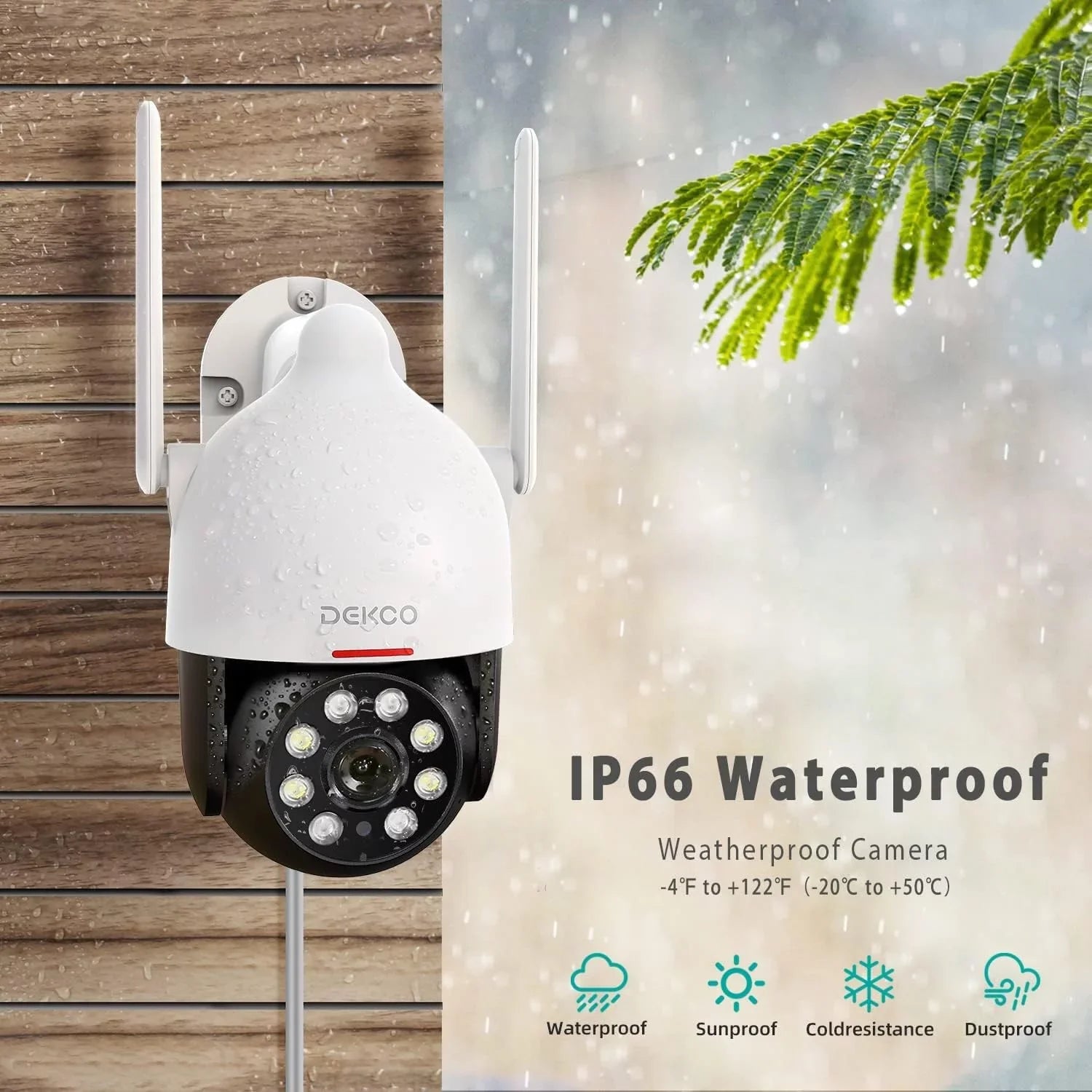 Wired Security Camera with Spotlight, 2K WiFi Camera Night Vision 360° View, Waterproof Outdoor Camera, Surveillance Camera with  Motion Sensor, 2 Way Audio