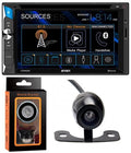 Jensen  6.2" Touchscreen  Multimedia Car Receiver with Bluetooth, Front  Input + Absolute  License Plate Rare Camera + Magnet Phone Holder