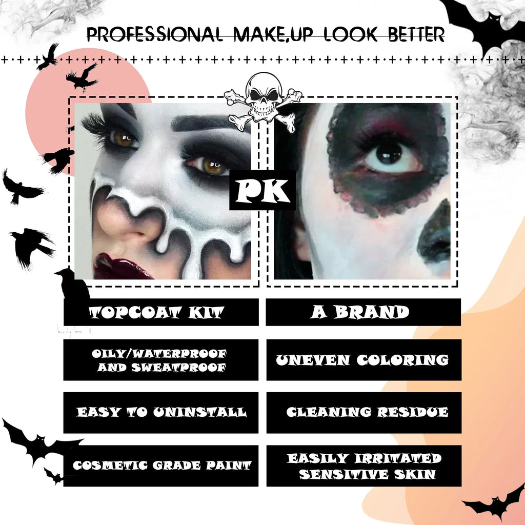 Halloween black and white Body Paint Body Paint Vampire skull face zombie makeup paint