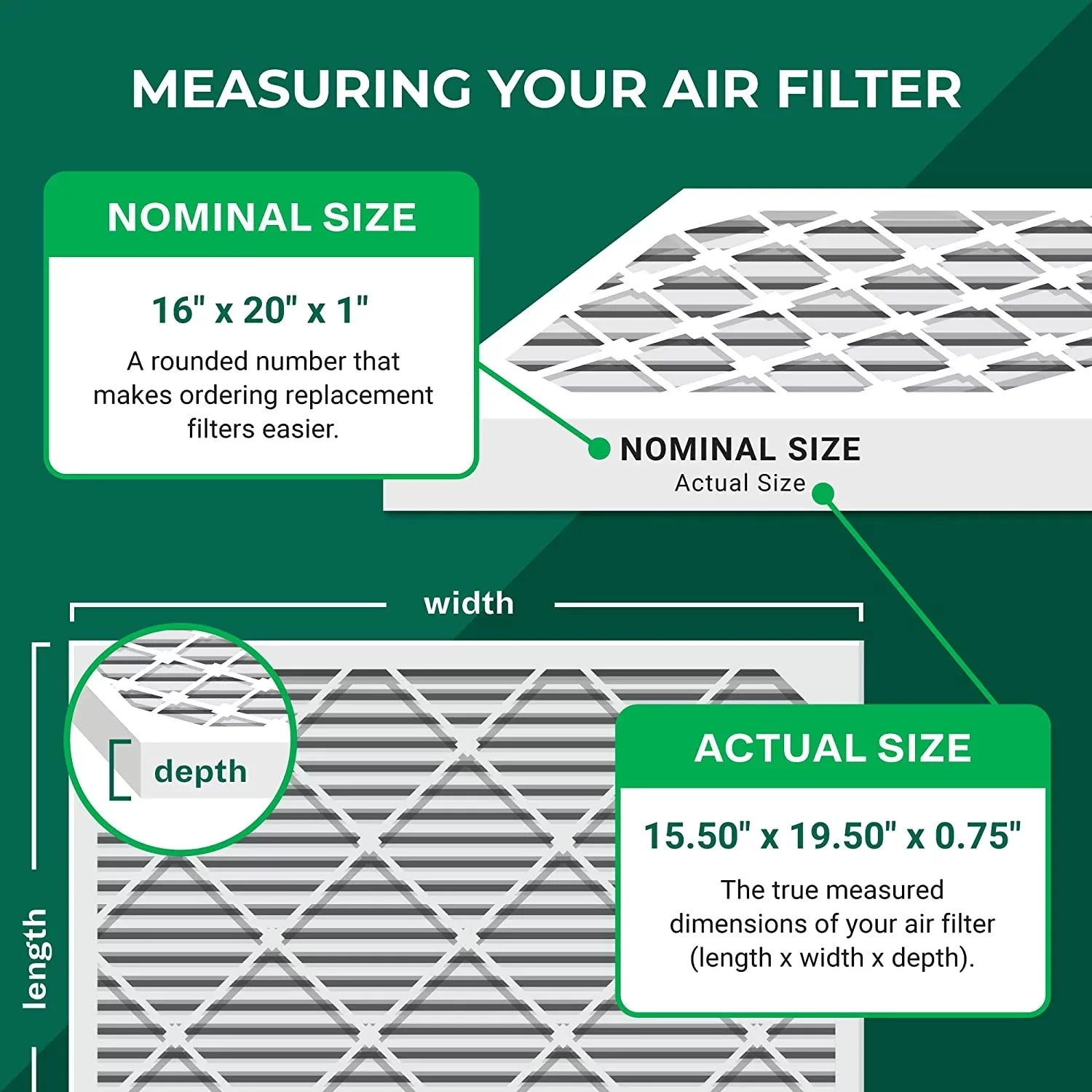 Filterbuy 16x20x1  11 Pleated   Furnace Air Filters (4-Pack)