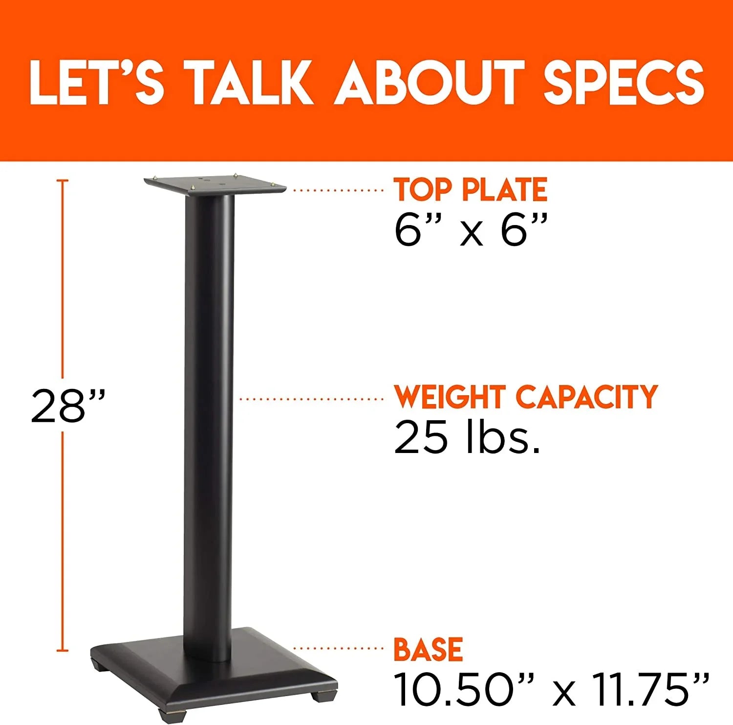 Premium Universal Floor Speaker Stands - Vibration-Absorbing  Design Works with Edifier, Polk, & Other Bookshelf Speakers Or Studio Monitors - Includes Sound Iso Pads & Carpet Spikes