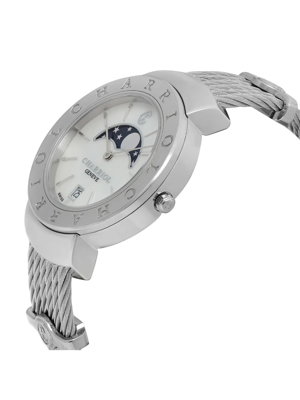Pre-owned Charriol St Tropez Moonphase 35mm Lady Watch .560.008 (Good)