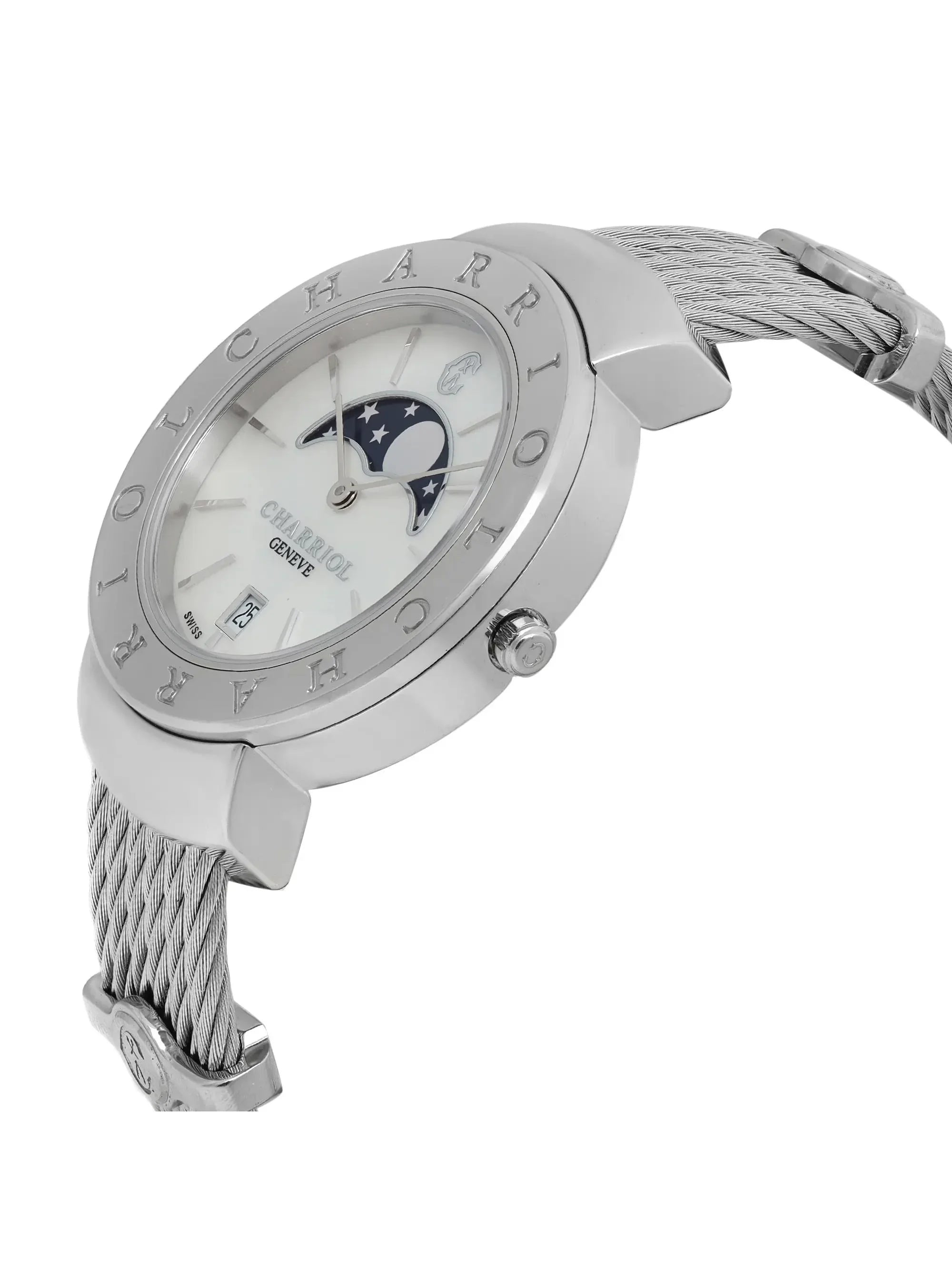 Pre-owned Charriol St Tropez Moonphase 35mm Lady Watch .560.008 (Good)