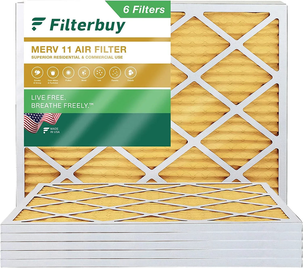 Filterbuy 17x20x1  11 Pleated   Furnace Air Filters (6-Pack)