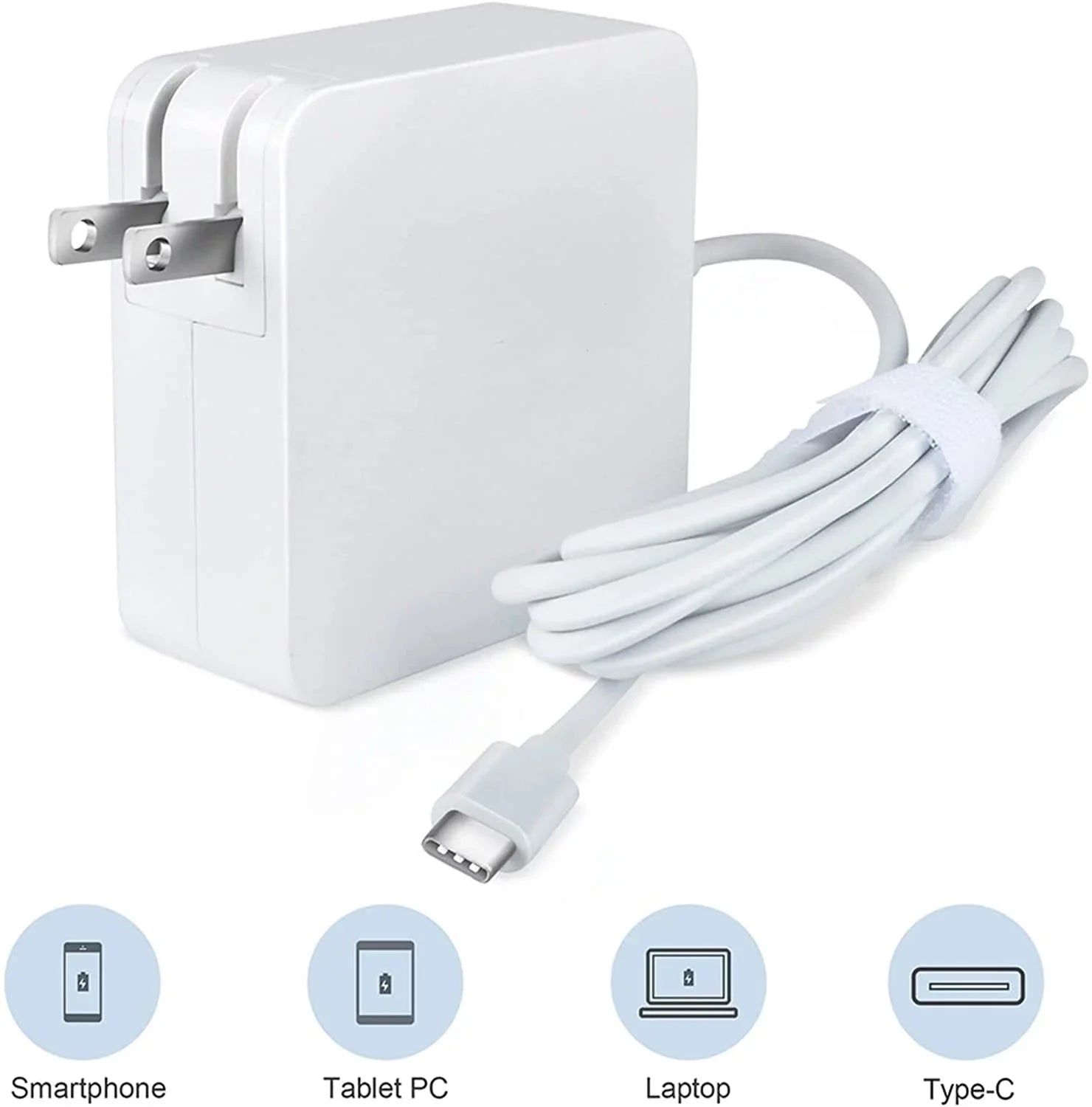 '- White 5ft 65W Type- -  Adapter Charger Replacement for Lenovo ThinkPad Yoga 11e Chromebook (4th Gen) 20HY 20HW