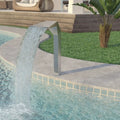 Dcenta Pool Fountain Stainless Steel Waterfall Garden Patio  Swimming Pool Fountain Silver (19.7"x11.8"x35.4 -US_43709USCLDL"