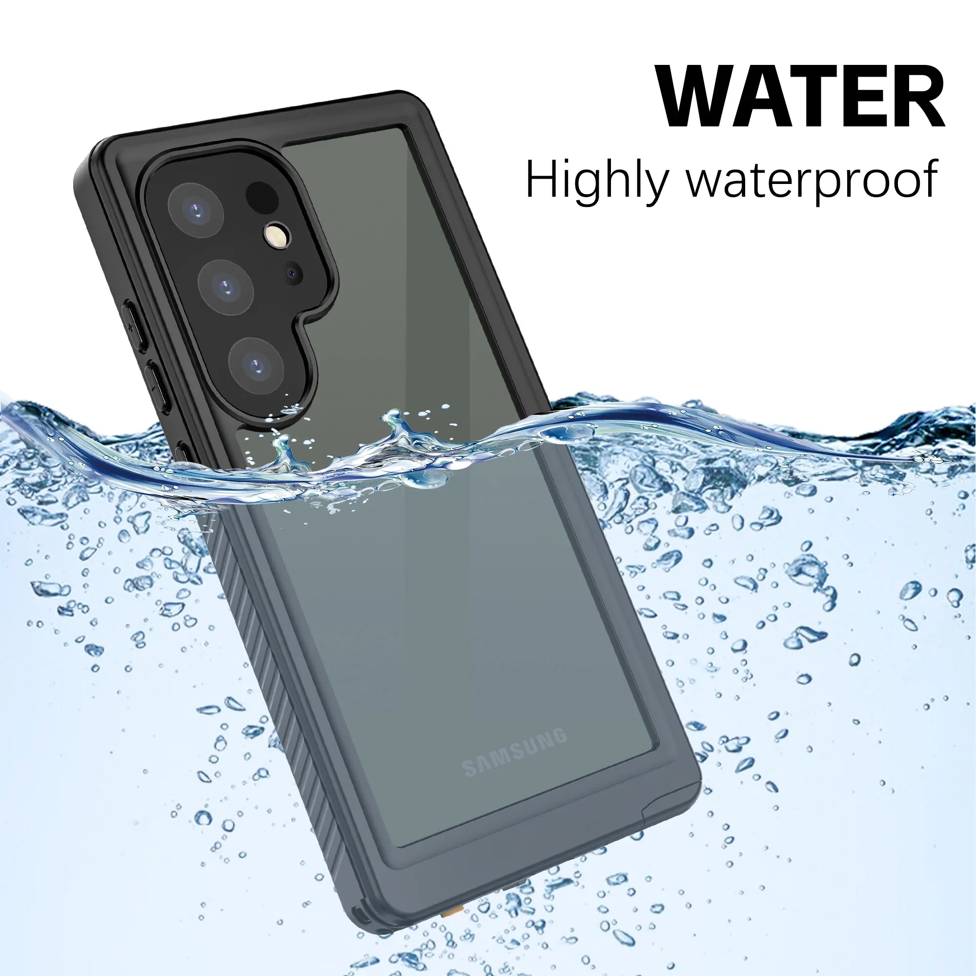 Cowithday Waterproof Case for Samsung Galaxy  Ultra 5G Phone 2024, with Screen Protector 360° Full Body Heavy Duty Military Protection Shockproof  Underwater Cover for Galaxy  Ultra, Black