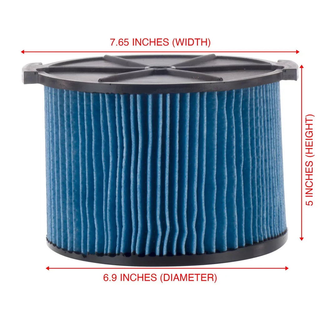 5 Pack  3-Layer Fine Dust Cartridge Filter Replacement Part 26643 Compatible with  3-4.5 Gallon Wet & Dry Portable Vacuums