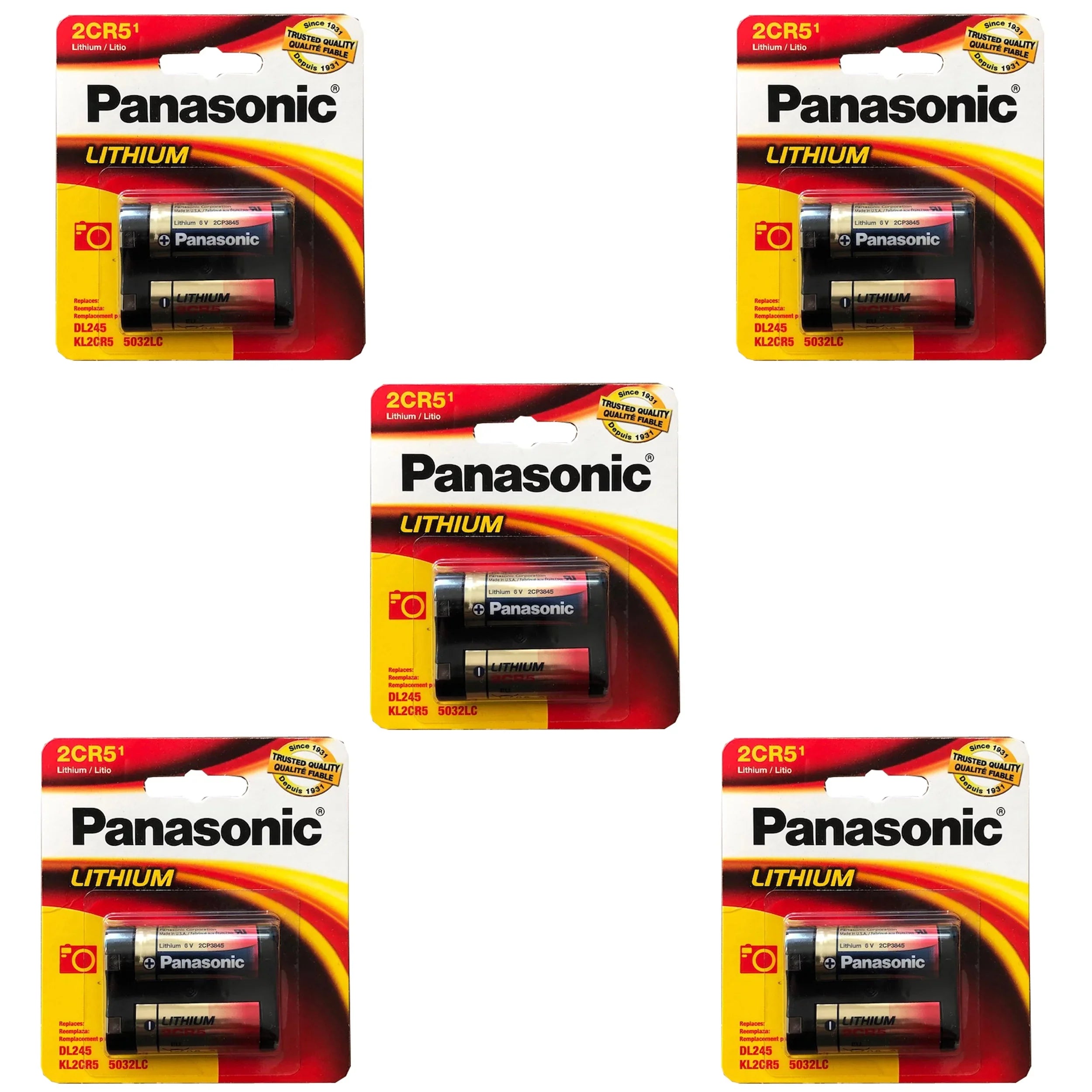 5x Panasonic 6V 2CR5 Photo Lithium Battery Compatible with -1,