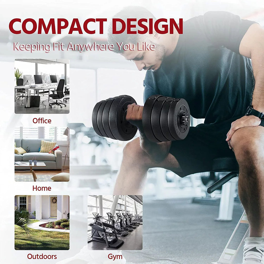 66LB Weight Dumbbell Set, Fitness Adjustable Cap Gym/home Barbell Plates Body Workout for Women and Men Strength Training
