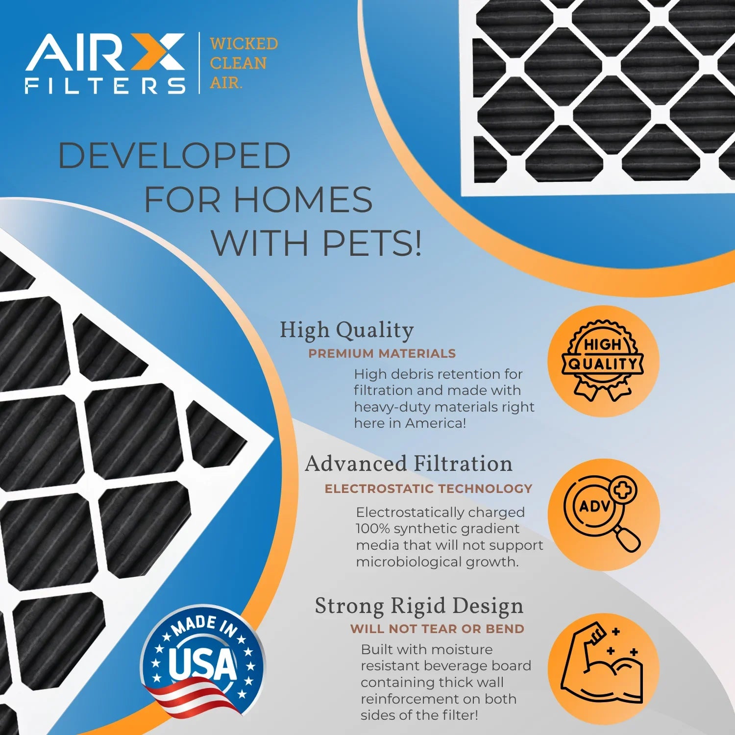 14x14x1 Air Filter  8 Rating, 12 Pack of Furnace Filters Comparable to  700,  5, Pet Odor Retention Filters - Made in  by     .