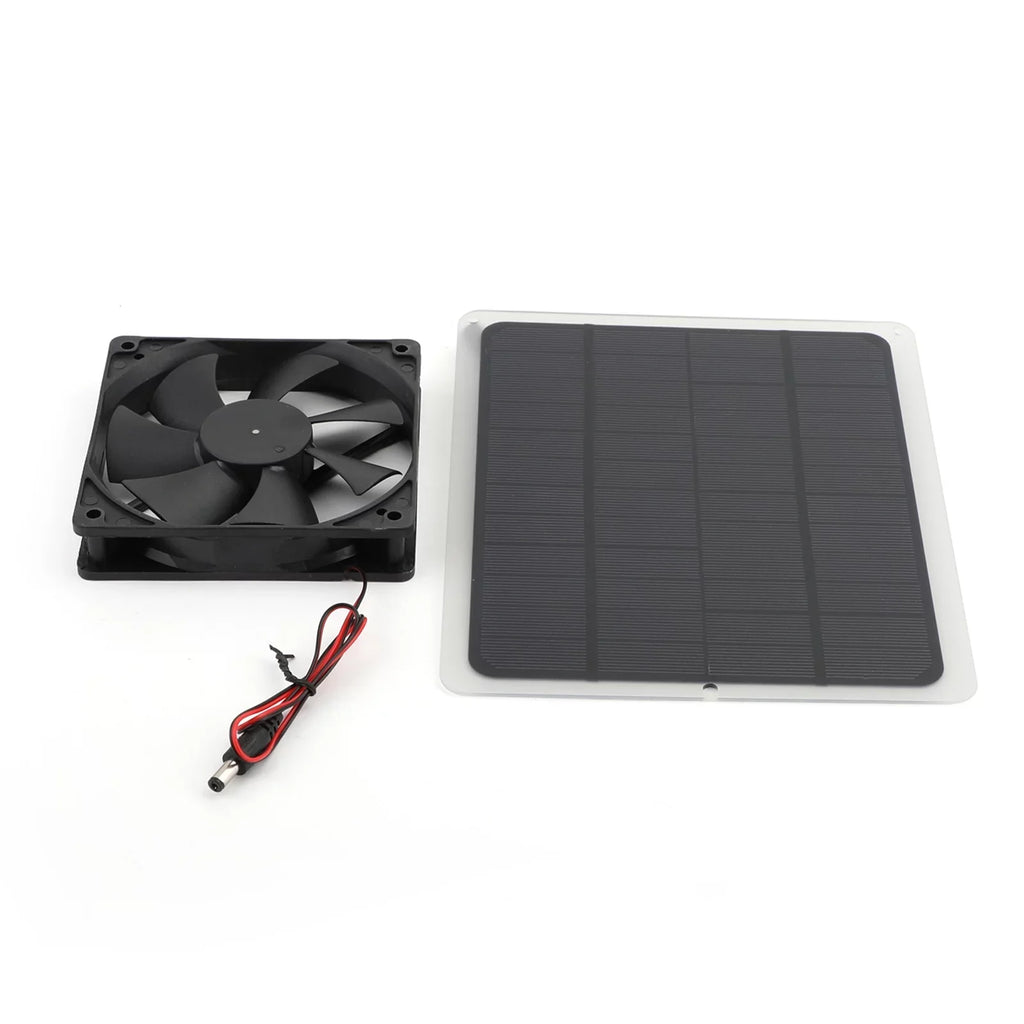 Solar Powered Fan Kit, 10w Solar Panel Fan Kit, 12V Outdoor Portable Mini Ventilator For Greenhouse Chicken House Pet Houses Camping Cooling Ventilation