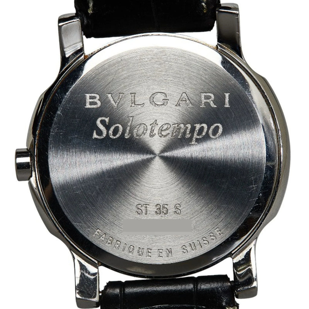 Pre-Owned  Solotempo Leather (non-original) Watch  Quartz Black Dial Stainless Steel Women's (Good)