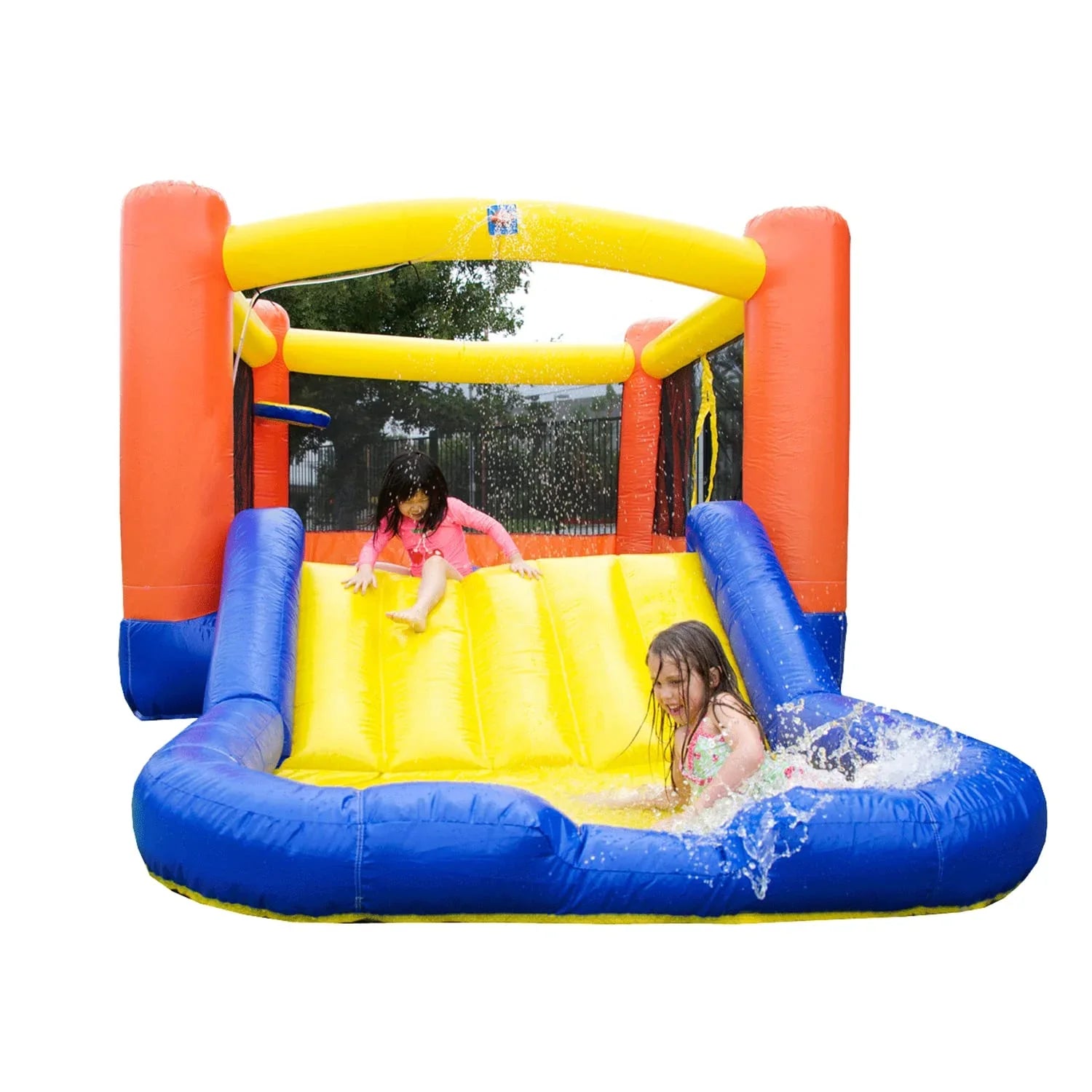 JumpOrange  Outdoor Inflatable Bounce House with Slide and Pool for Kids (with Blower)