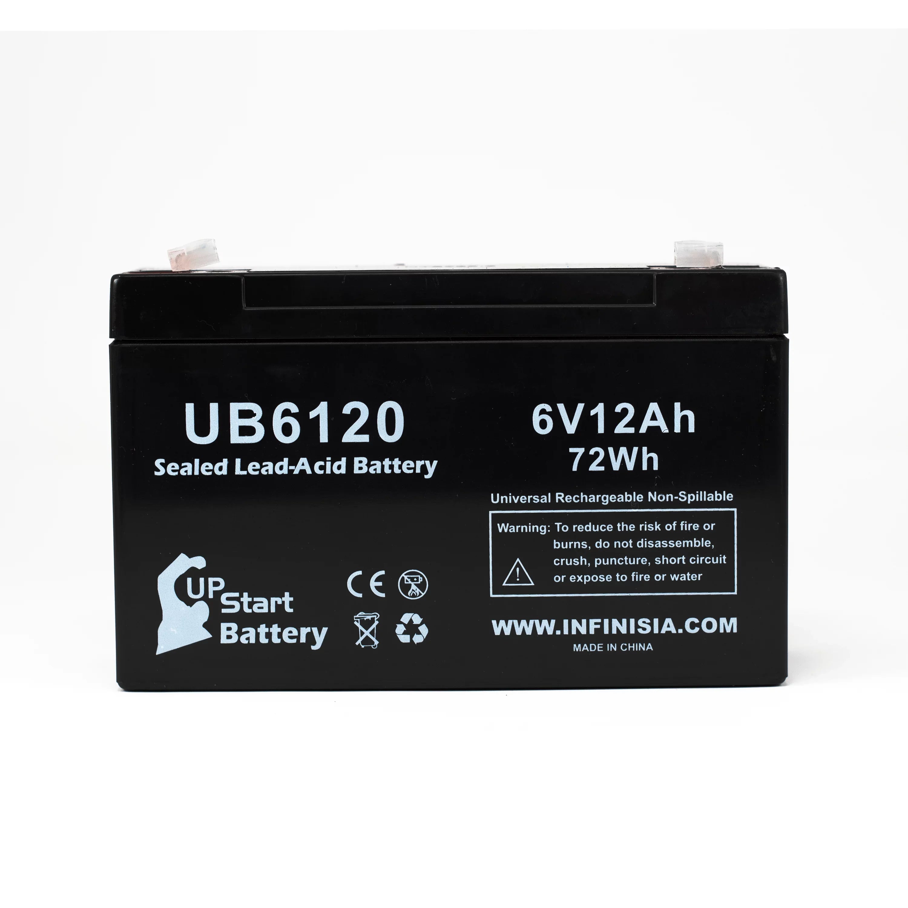 3x Pack - Compatible Tripp-Lite 850 Battery - Replacement  Universal Sealed Lead Acid Battery (6V, 12Ah, 12000mAh,  Terminal, , ) - Includes 6  to  Terminal Adapters