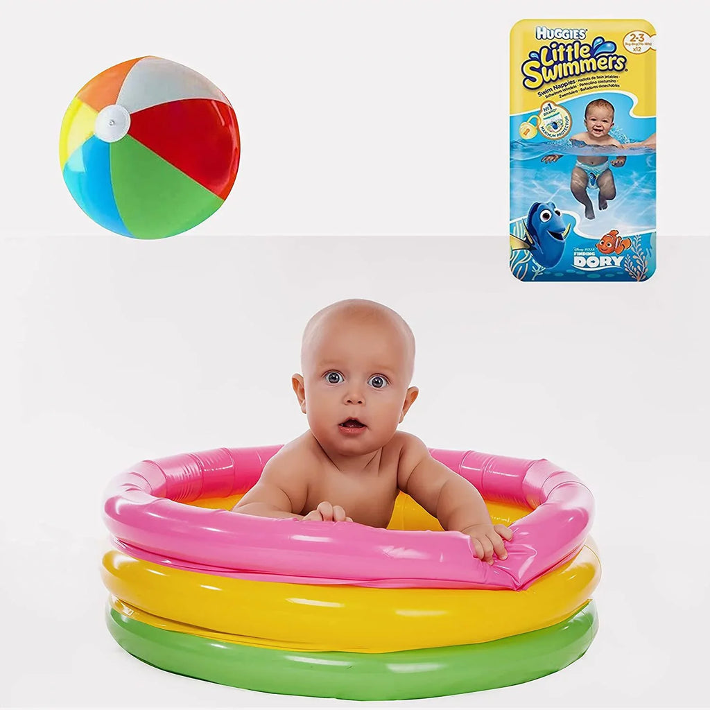 '-Small - Little Swimmers Disposable Swim Diapers, 7lb-18lb., 12-Count Bonus Inflatable Pool Ball 5 inch