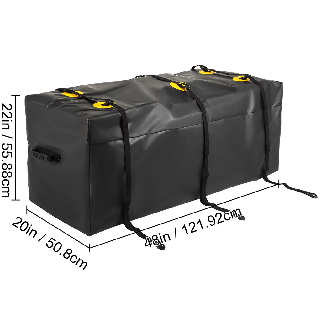 Hitch Cargo Carrier Bag, Waterproof 840D , 48"x20"x22" (12 Cubic Feet), Heavy Duty Cargo Bag for Hitch Carrier with Reinforced Straps, Fits Car Truck  Vans Hitch Basket