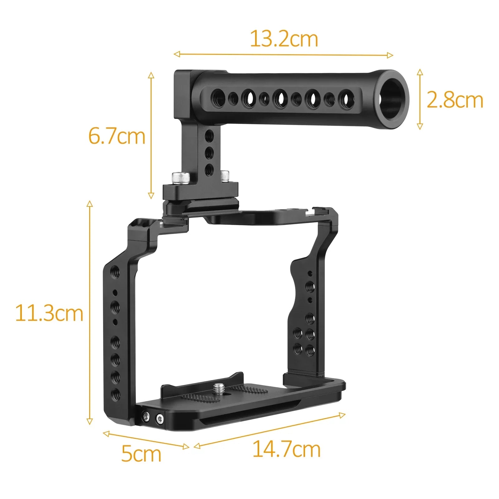 7299 Video Cage + Handle Kit Aluminum Alloy with Dual Cold Shoe Mounts Numerous 14 Inch Threads Replacement for Sony / / /  /  /