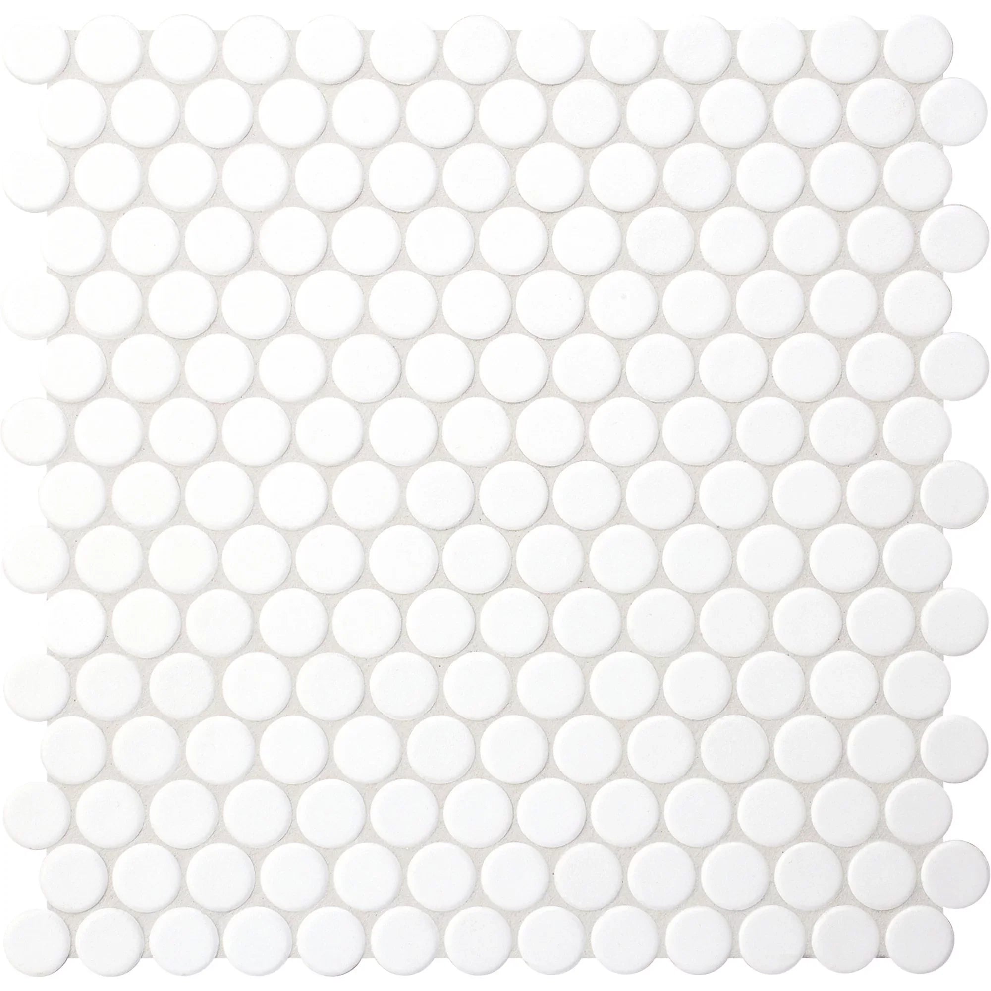 Tiled Cement Outdoor Pizza Oven / Clay Wood Fired Pizza Ovens with White Penny / Circle Mosaic Tiles -
