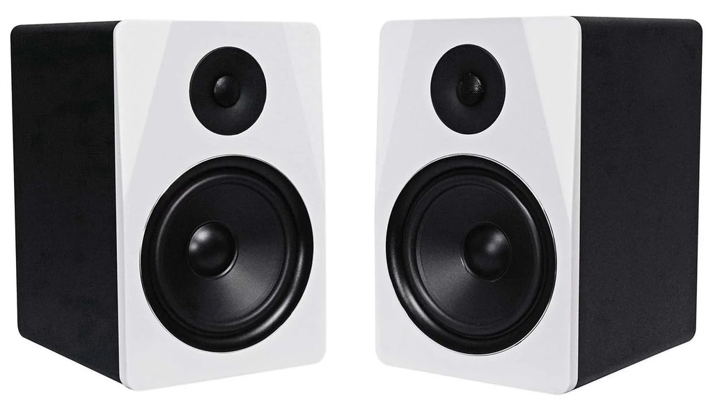 (2) Rockville  8"  Studio Monitor Speakers+28" Black Premium Stands