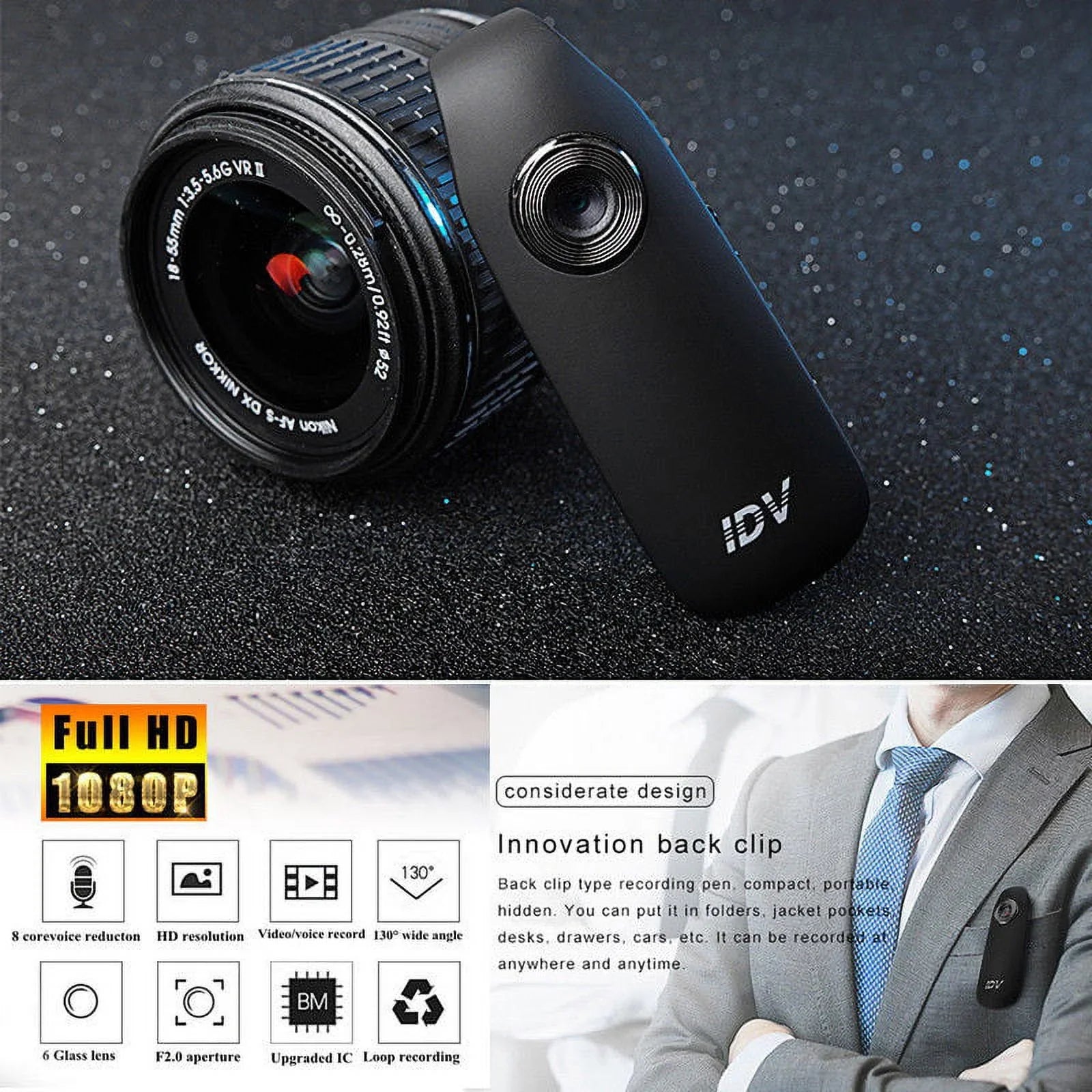 1080P Mini Camcorder Dash Cam Police Body Motorcycle Bike Smart Motion Camera