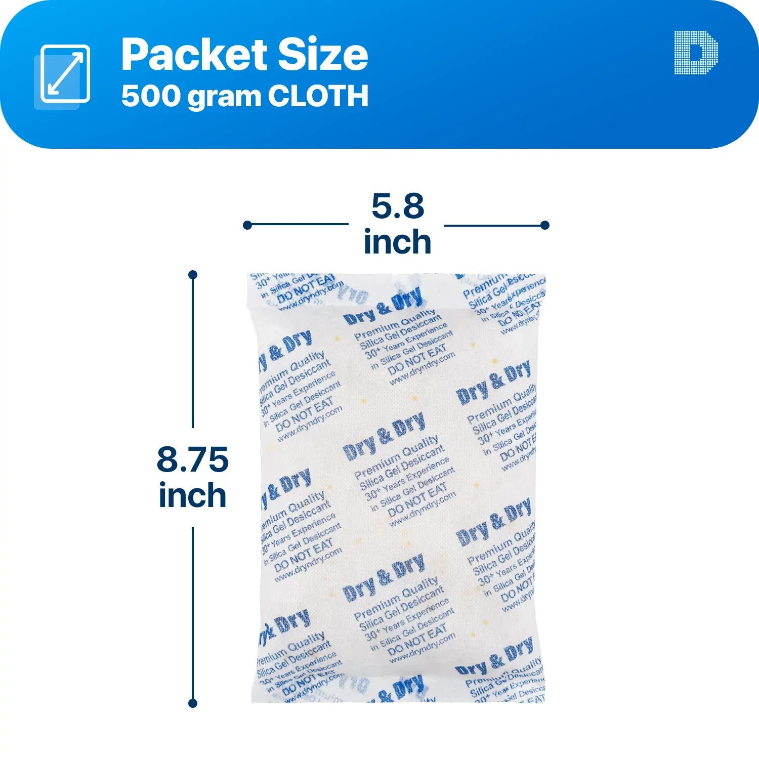 500 Gram [40 Packs] "Dry & Dry" Special Food Safe Orange Indicating(Orange to Dark Green) Mixed Silica Gel Packets - Moisture Absorber Dehumidifiers Silica Gel Packs