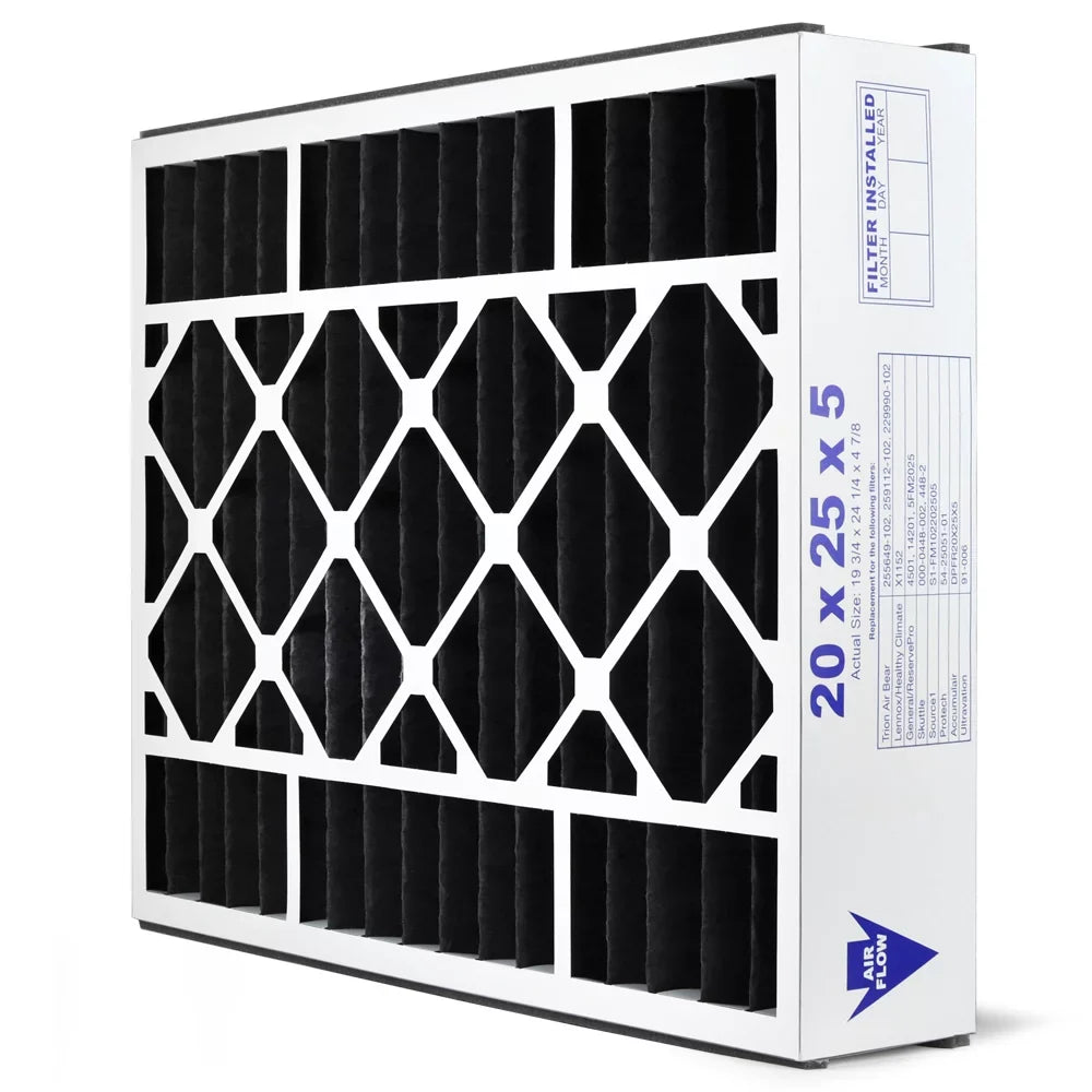 AIRx Filters Odor 20x25x5 Air Filter  8 Replacement for Air Bear Trion 229990-102 248713-102 255649-102 259112-102 to Fit Media Air Cleaner Cabinet Supreme 2000 455602-019 435790-027, 2-Pack