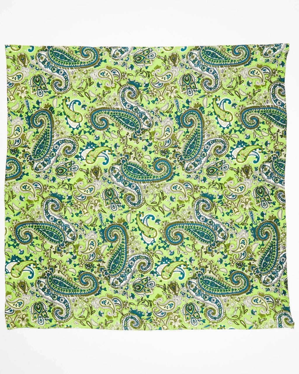 &  Western Men's Paisley Silk Wild Rag Lime One Size