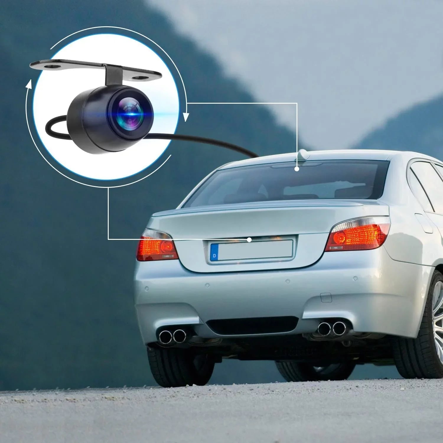 Backup Camera Frame License Plate  Night Vision Rear View 170° Angle Waterproof Compatible with Clarion, Dual, , Jensen, Stinger, Pioneer, SoundStream, Sony, Kenwood, , Rockford