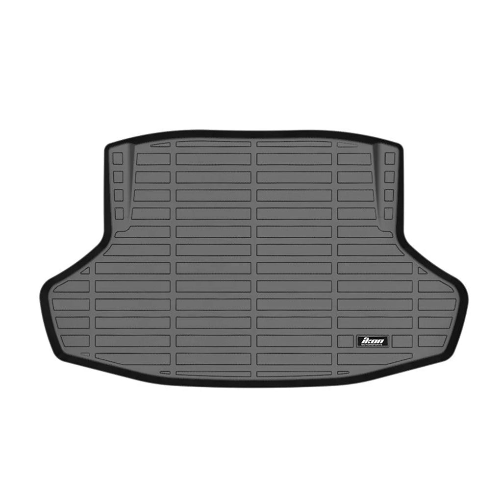 Ikon Motorsports 3D  Floor Mats + Trunk Mat, Compatible with 2022-2024 Honda Civic Black All Weather Waterproof Anti-Slip Floor Liners Front & 2nd Row Full Set Interior Storage Cover Accessories