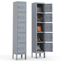 66" Metal Storage Cabinet Locker for School, Gym, Home Office, Steel Locker Cabinet With 5 Doors for Employees, Students