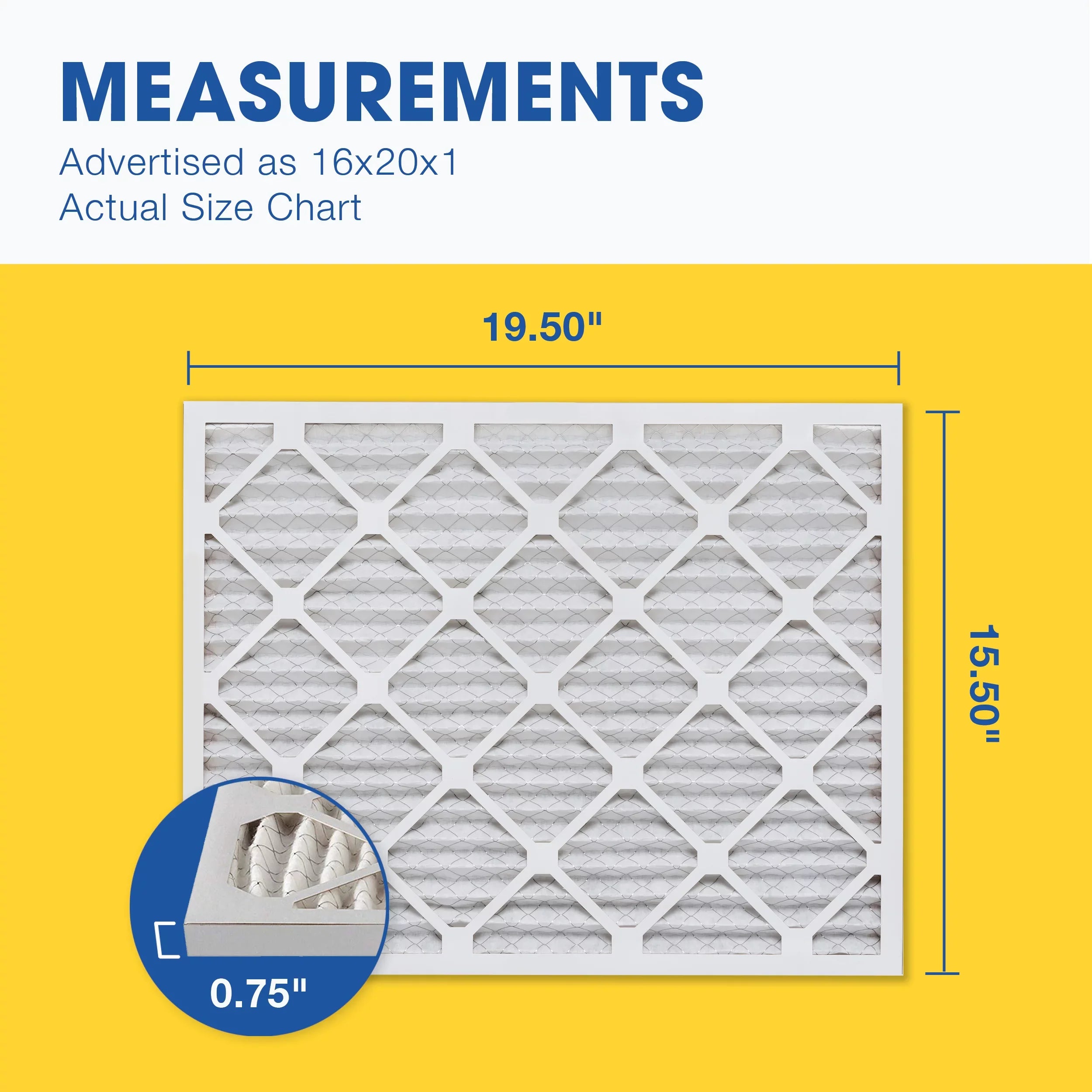 Aerostar 16x20x1  13 Pleated Air Filter,  Furnace Air Filter, 4 Pack