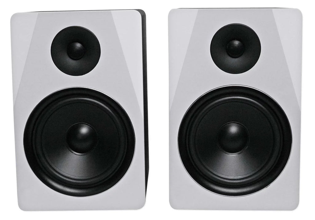 (2) Rockville  8"  Studio Monitor Speakers+28" Black Premium Stands