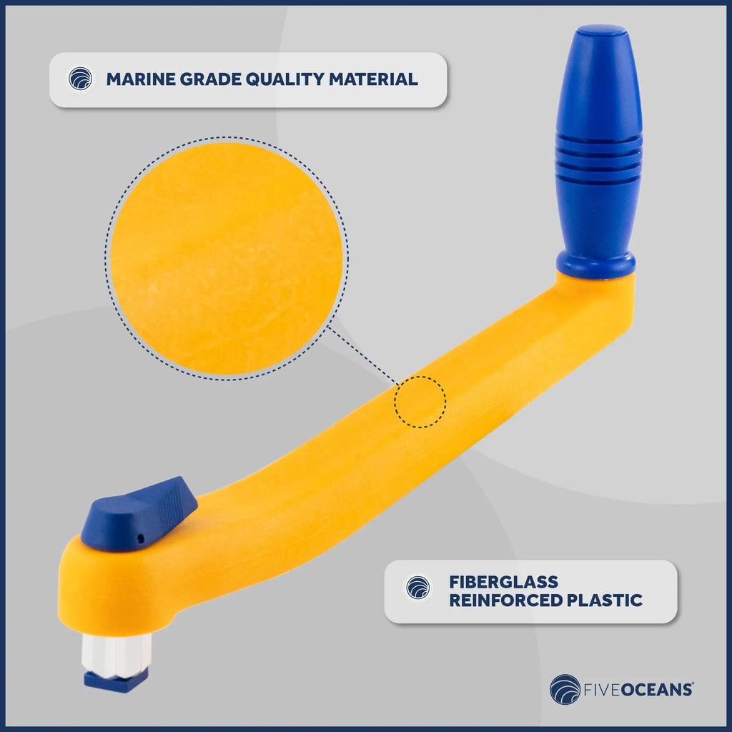 Five Oceans 8" Sailvessel Winch Handle, 2-Pack Universal Floating Winch Handle, Lock�in Mechanism, Orange and Blue, Lightweight and Strong, Fiberglass Reinforced Plastic - -