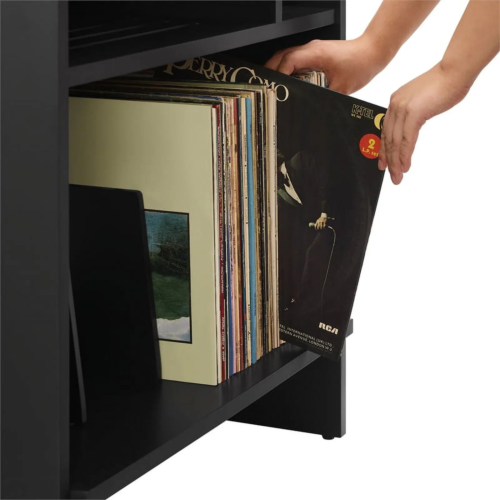 Crosley Furniture Portland Vinyl Record Storage Tv Stand and Entertainment Center, Media Console