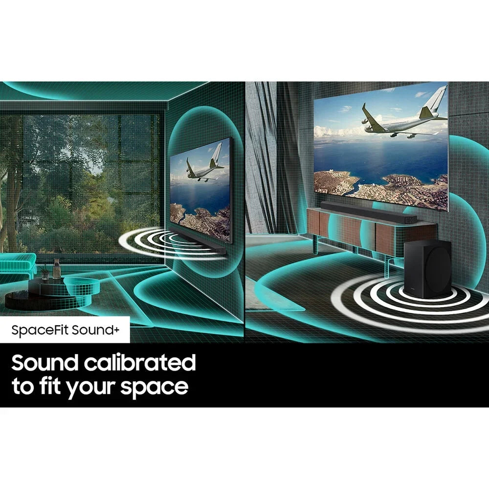 Restored Samsung - -/ 11.1.4ch Soundbar with Wireless Dolby Atmos / : and Rear Speakers - Black [Manufacturer Refurbished]