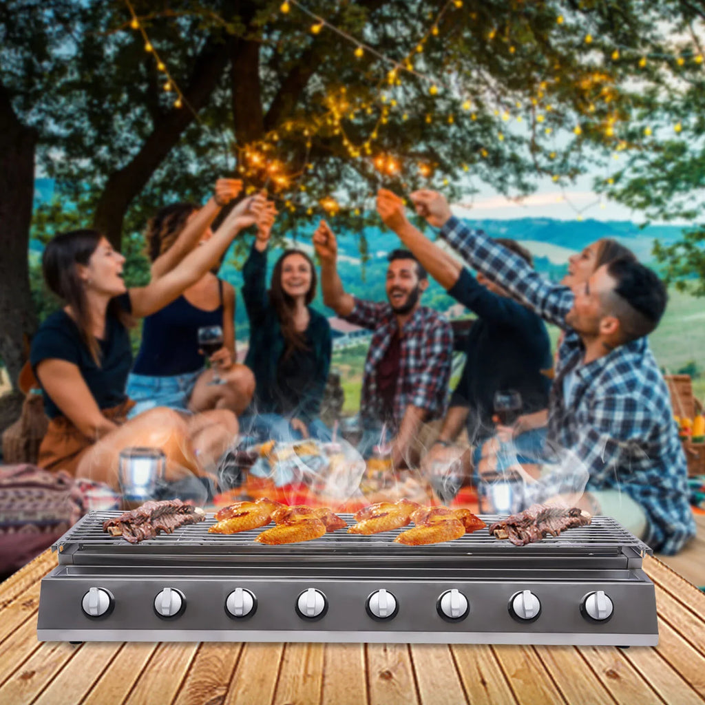 Grill Gas Barbecue Grill for Home Patio Garden Party Picnic, Stainless Steel