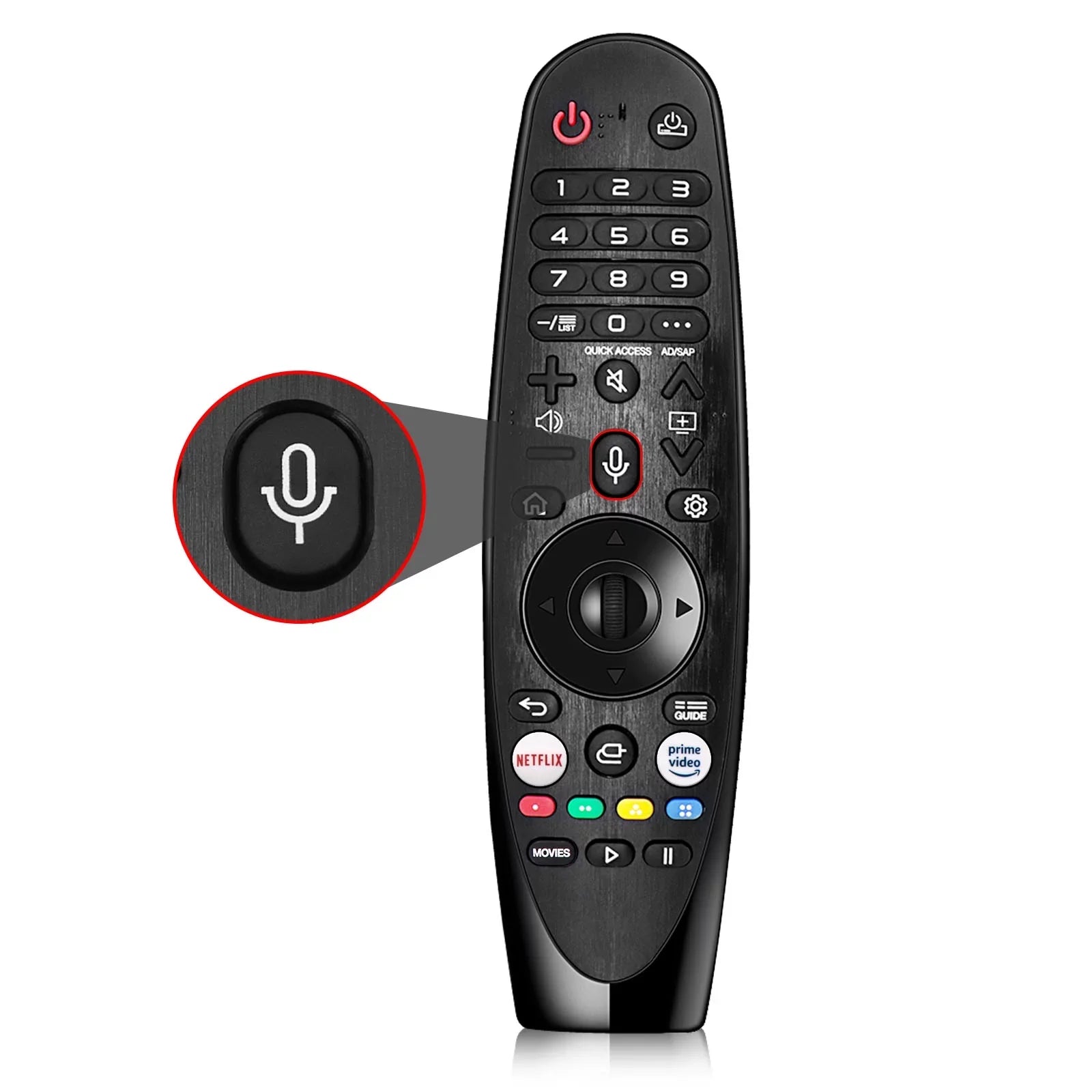 '- New Voice Magic Replacement Remote Control for     NanoCell 4K 8K Models Netflix and Prime Video Hot Keys, Google/Alexa, with Pointer Function