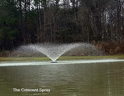 Hydro Torque Series Floating Fountain for Lake, Pond, Pool | 1/2  Motor | 8 Spray Patterns |Commercial or Residential | No Assembly Required | 3  Lights