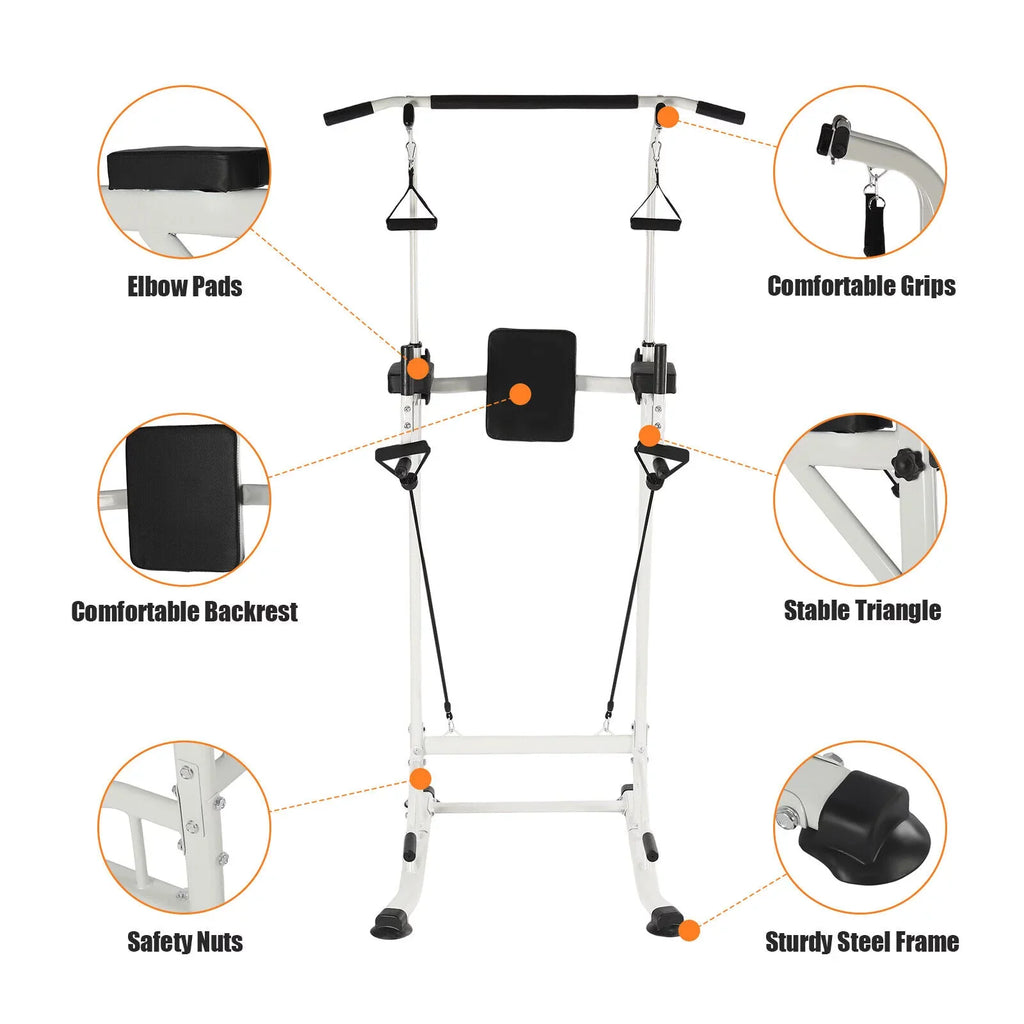 Power Tower Home Gym Power Station Sit Ups and Pull-Up Bar Height Adjustable