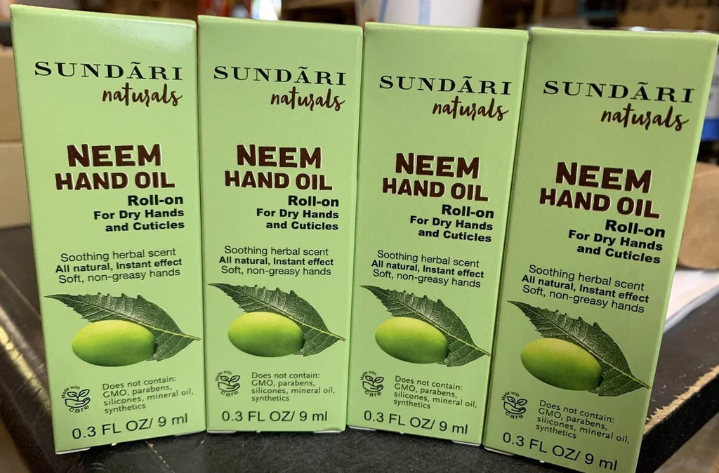 Sundari Naturals Neem Hand Oil 0.3 fl oz, each. Pack of 4.